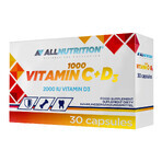 Allnutrition Vitamine C 1000 + D3 set, vitamine C 1000 mg + vitamine D 50 µg, 2 x 30 capsules