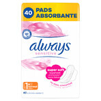 Always Sensitive, hygienic towels with wings, size 1, Normal, 40 pcs