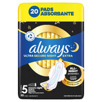 Always Ultra, assorbenti con ali, taglia 5, Secure Night Extra, 20 pezzi