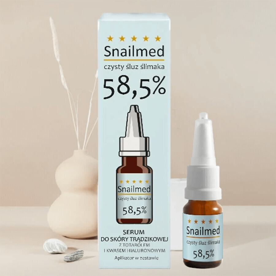 Snailmed Pure Snail Mucus 58.5%, anti-acne normalizing serum, with totarol and hyaluronic acid, 8 ml