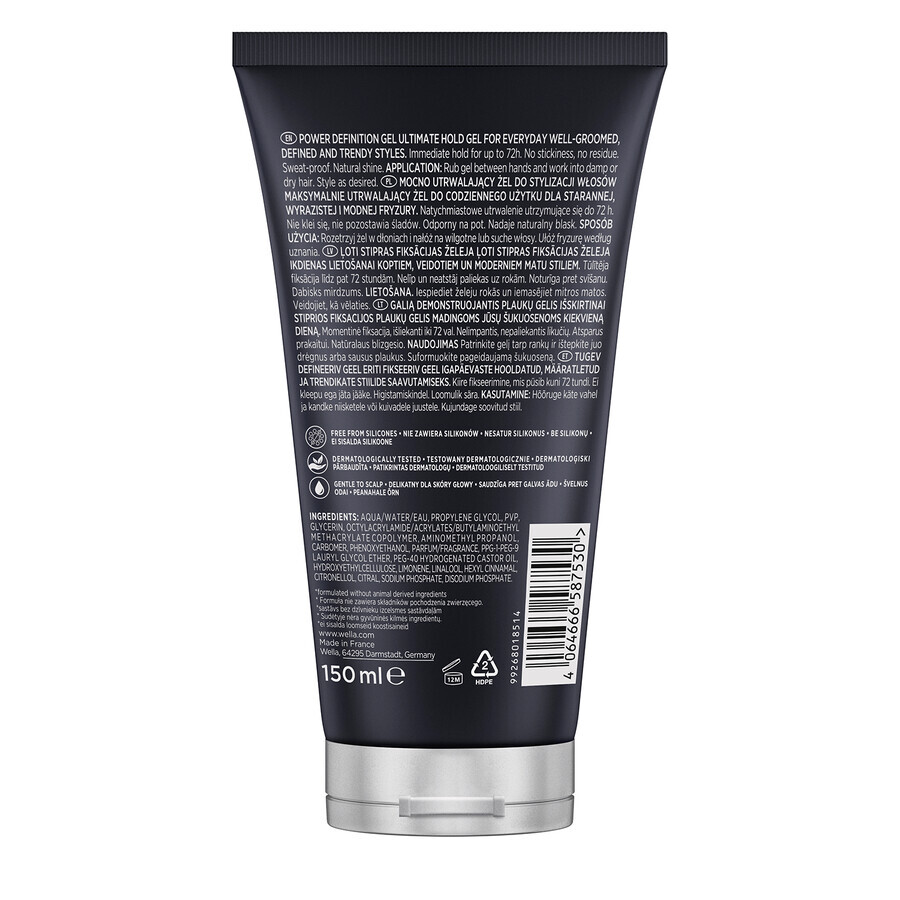 Wella Wellaflex Men, Gel per capelli, tenuta massima, 150 ml