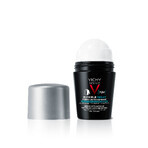 Vichy Homme Invisible Resist, antitraspirante roll-on per uomo, contro le macchie sui vestiti, 50 ml