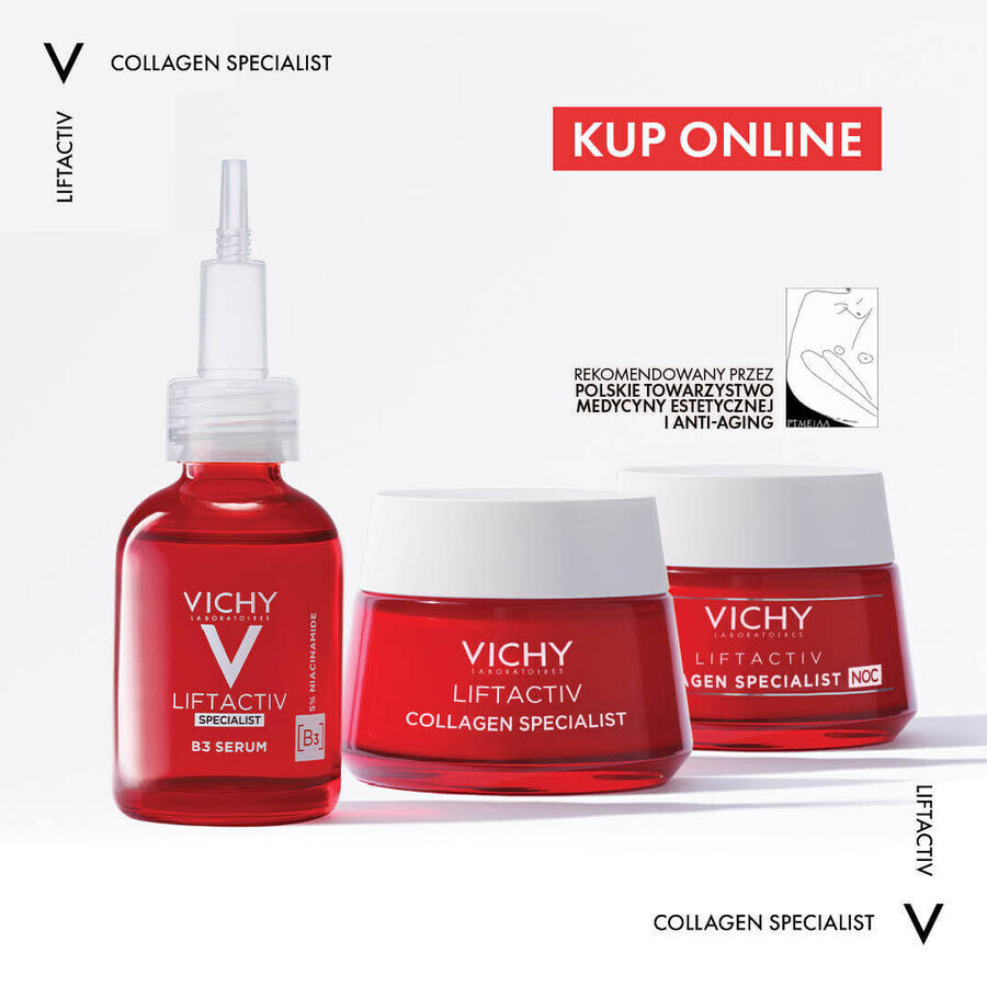 Set Vichy Liftactiv Collagen Specialist, crema antirughe, 50 ml + crema notte, 50 ml + trousse in omaggio