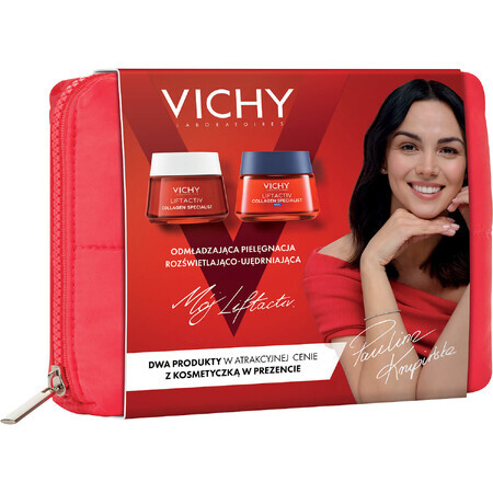 Set Vichy Liftactiv Collagen Specialist, crema antirughe, 50 ml + crema notte, 50 ml + trousse in omaggio