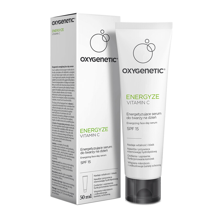 Oxygenetic Energyze Vitamina C, siero viso energizzante da giorno, SPF 15, 50 ml