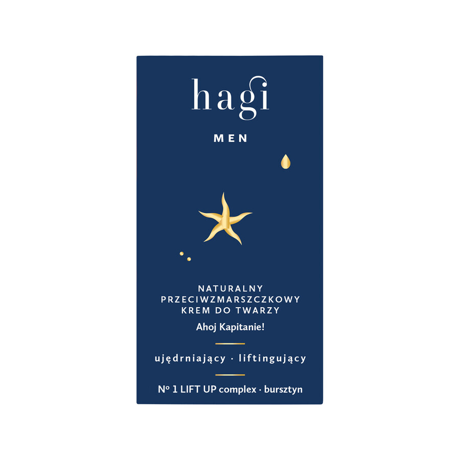 Hagi Men Ahoj Kapitan, crema viso naturale antirughe, rassodante e liftante, 50 ml