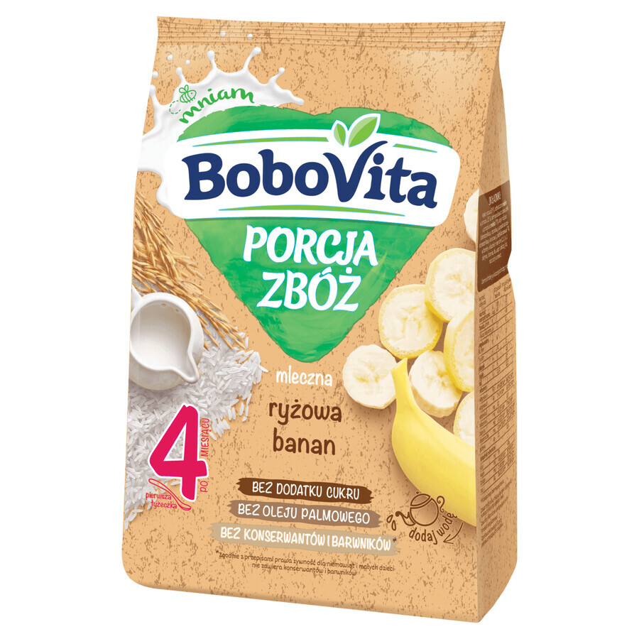 BoboVita Porcja Zbóż Porridge Reis, Banane, Milch, ohne Zuckerzusatz, nach 4 Monaten, 210 g