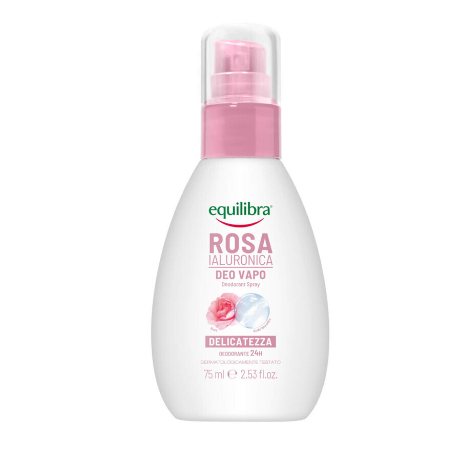 Equilibra Rosa, deodorante spray alla rosa con acido ialuronico, 75 ml