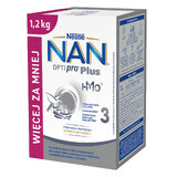 Nestle NAN Optipro Plus 3 HM-O, prodotto a base di latte per bambini di età superiore a 1 anno, 1,2 kg