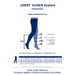 Jobst For Men Explore, calzettoni a compressione, CCL2, punta chiusa, misura 3, nero