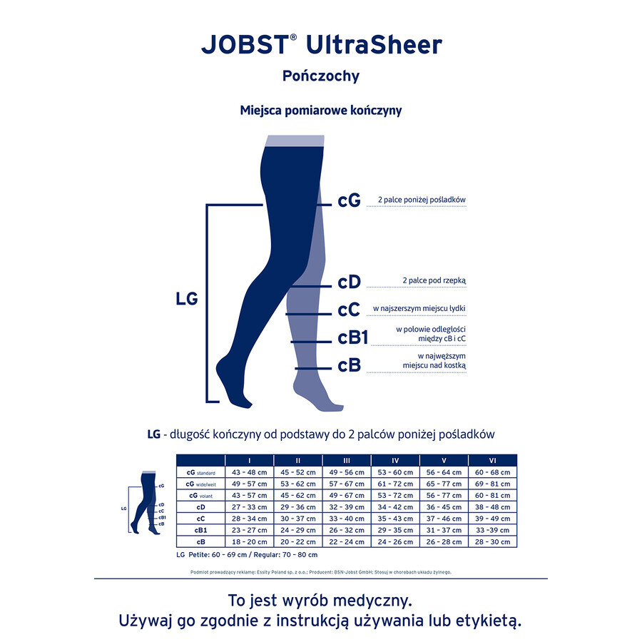 Jobst Opaque, calze a compressione, CCL2, punta chiusa, taglia 2, naturale