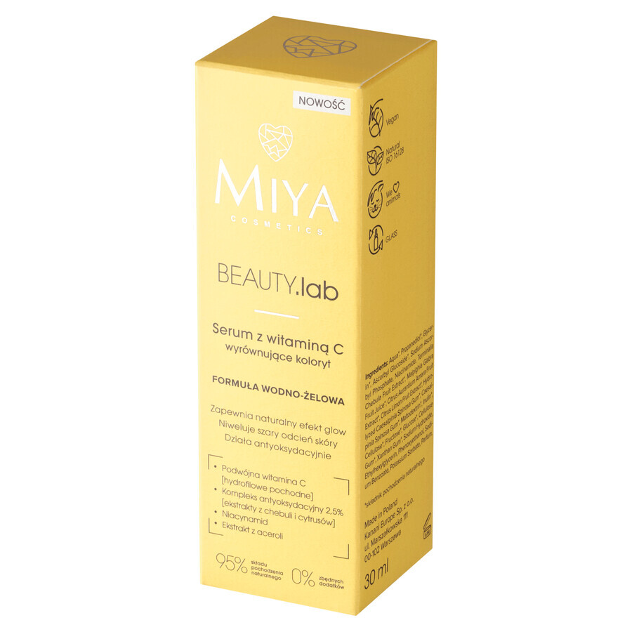 Miya BEAUTY.lab, Siero alla vitamina C per uniformare il tono della pelle, 30 ml