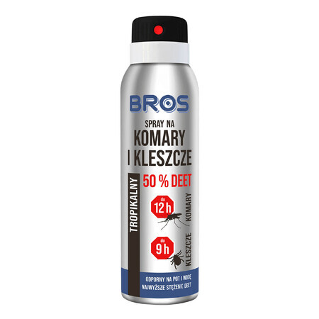 Bros, Mücken- und Zeckenspray, DEET 50%, 90 ml