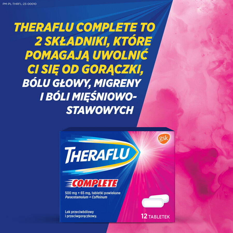 Theraflu Complete 500 mg + 65 mg, 12 compresse rivestite con film