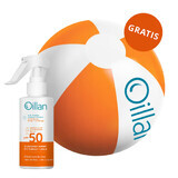 Oillan Sun, spray protettivo per viso e corpo, SPF 50, 125 ml + pallone da spiaggia gratuito