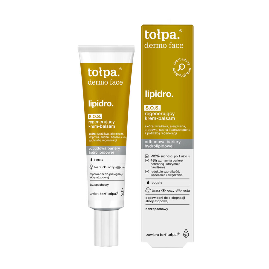 Tolpa Dermo Face Lipidro S.O.S, crema bálsamo regeneradora, 40 ml