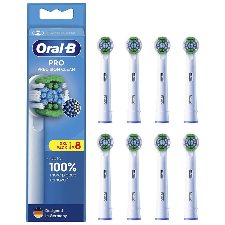 Oral-B Pro Precision Clean, punte di ricambio per spazzolino elettrico Clean Maximiser, 8 pezzi