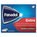 Panadol Extra 500 mg + 65 mg, 24 comprimés pelliculés