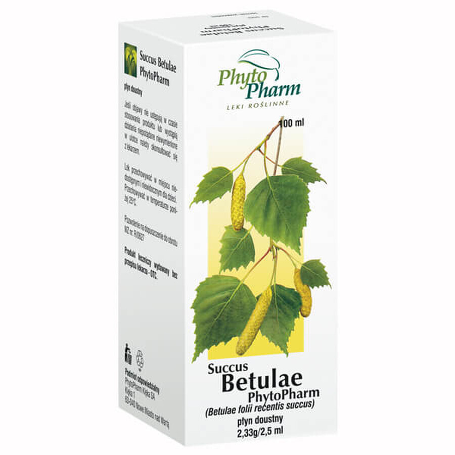 Succus Betulae Phytopharm 2,33 g/ 2,5 ml, liquide oral, 100 ml