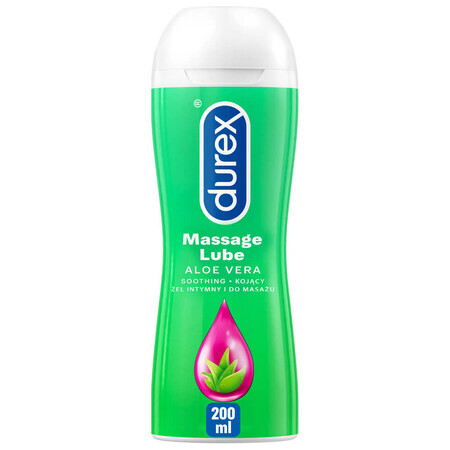 Durex, gel intimo e da massaggio idratante 2in1, aloe vera, 200 ml