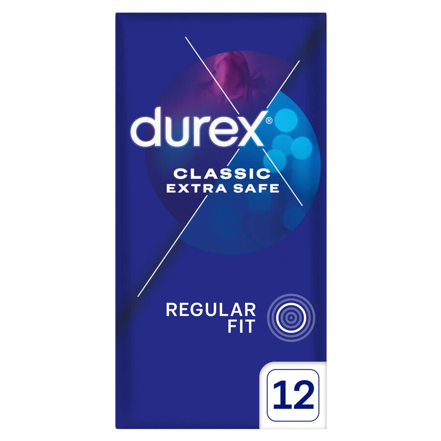 Durex Extra Safe, preservativi con più lubrificante, rinforzati, 12 pezzi