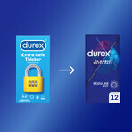 Durex Extra Safe, preservativi con più lubrificante, rinforzati, 12 pezzi