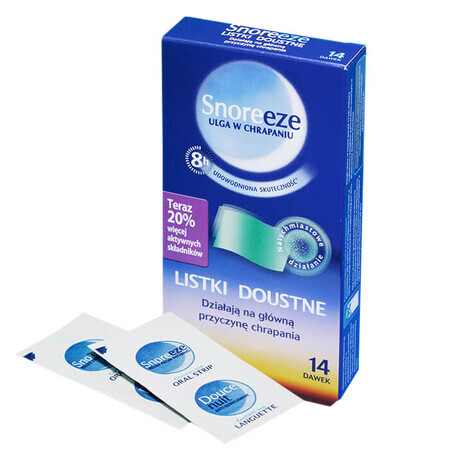 Snoreeze Snoring relief, strisce orali, 14 pz.