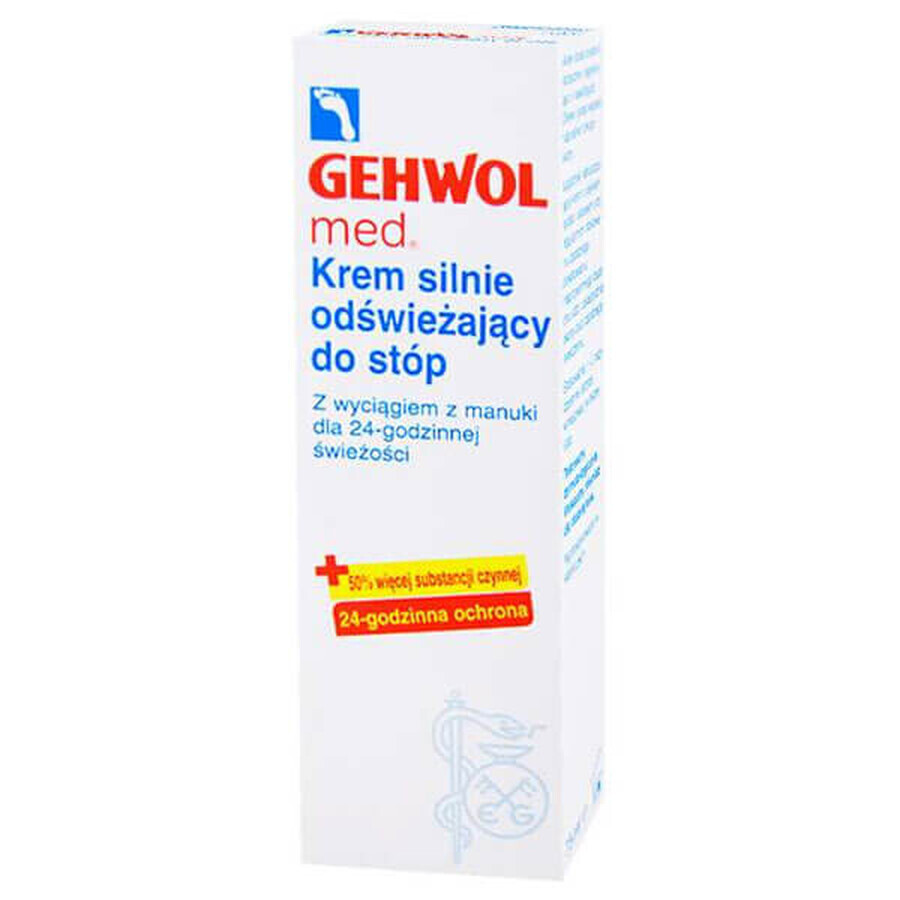 Gehwol med, crema piedi rinfrescante forte, 75 ml