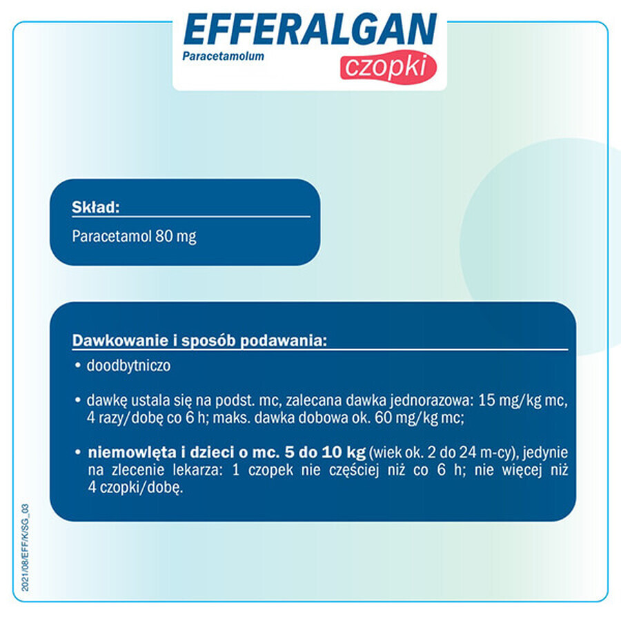 Efferalgan 80 mg, rektale Zäpfchen, 10 Stück