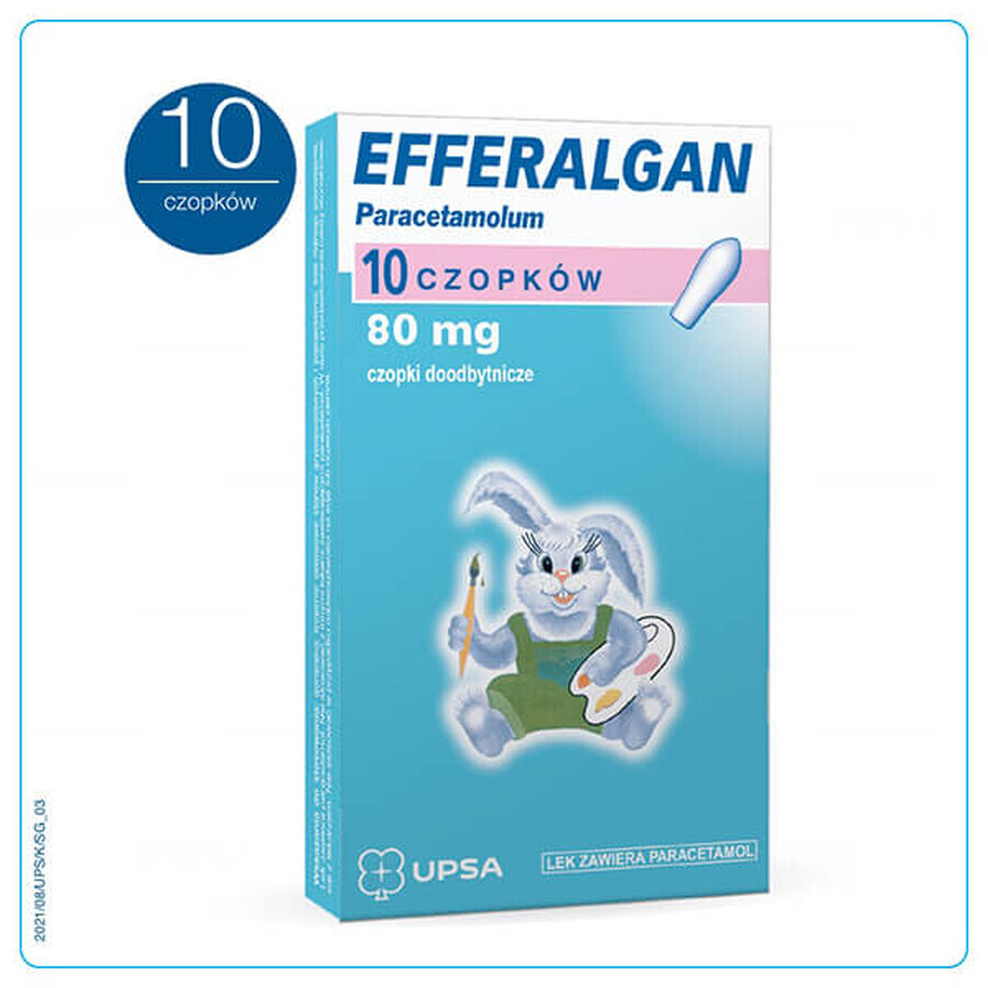 Efferalgan 80 mg, rektale Zäpfchen, 10 Stück