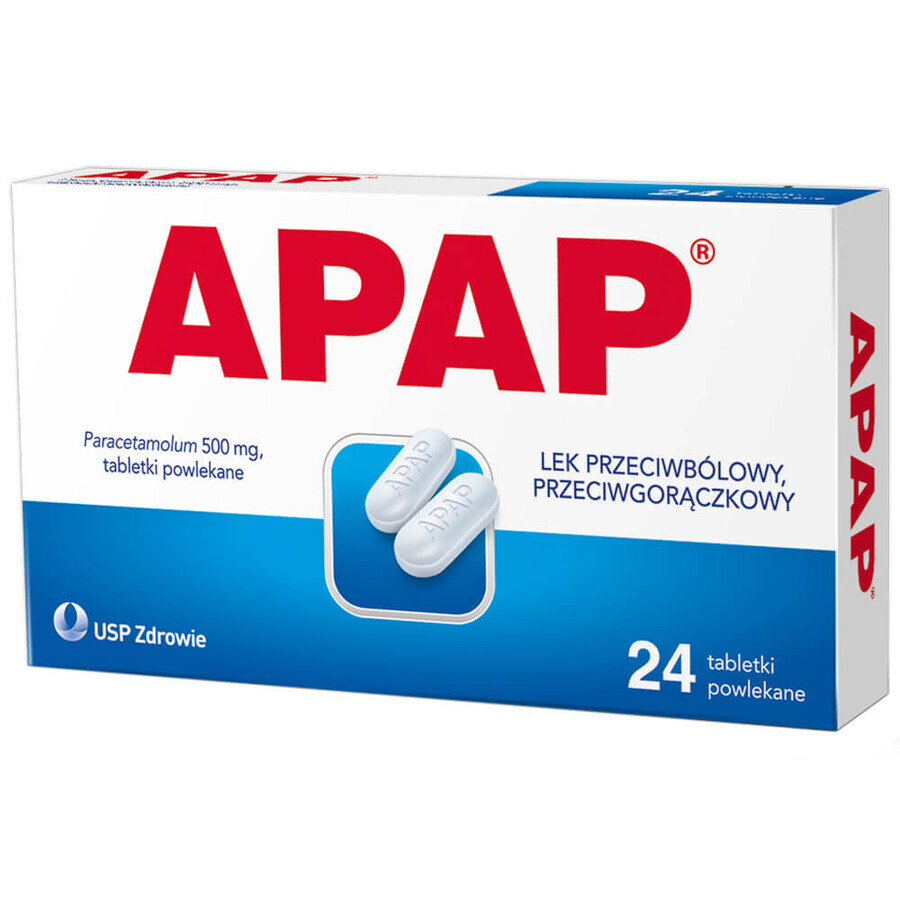 Apap 500 mg, 24 comprimidos recubiertos con película