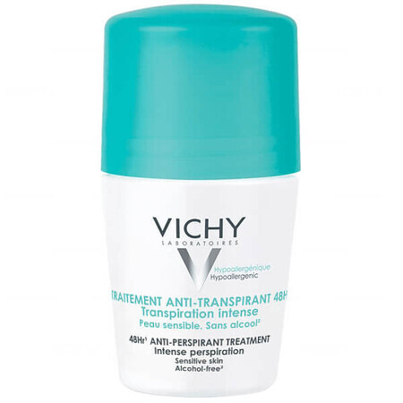 Vichy, roll-on antitraspirante, trattamento antitraspirante contro la sudorazione eccessiva, 48 ore, 50 ml