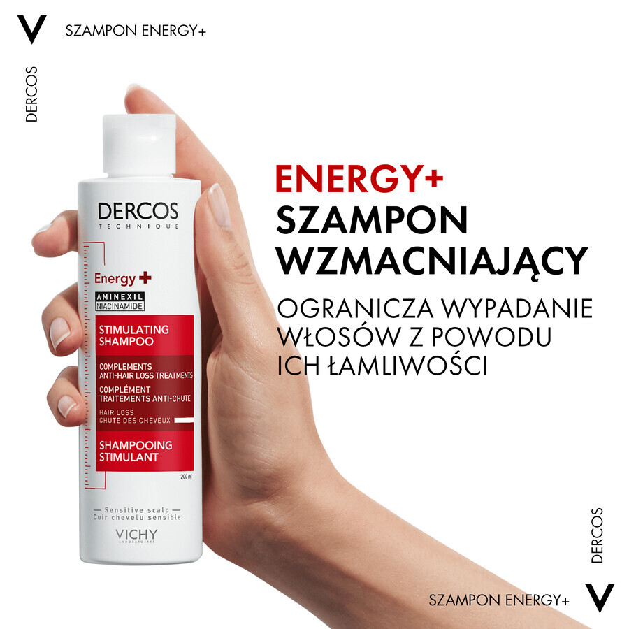 Vichy Dercos Shampoo energizzante e rinforzante per capelli, 200 ml