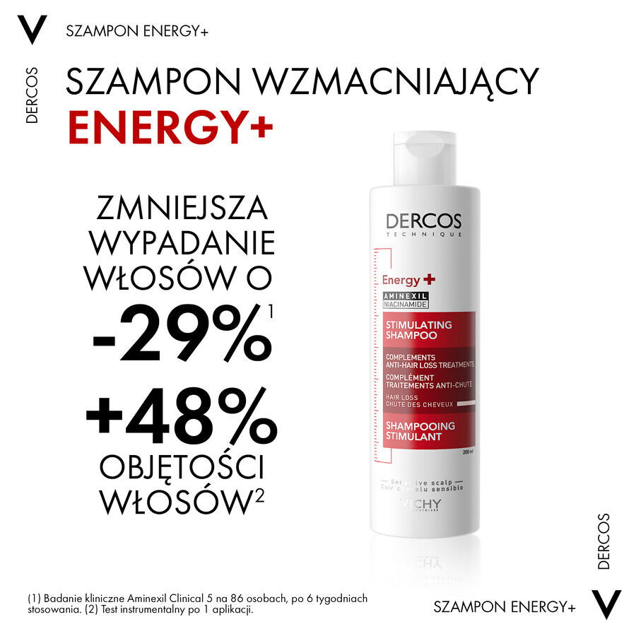 Vichy Dercos Shampoo energizzante e rinforzante per capelli, 200 ml