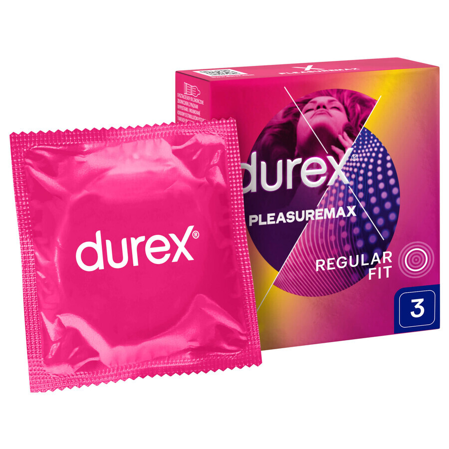 Durex Pleasuremax Ribbed Condoms 3 Pack