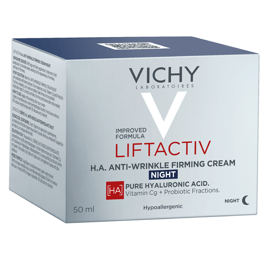 Vichy Liftactiv Nuit, trattamento notte completo antirughe rassodante, 50 ml