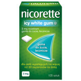 Nicorette Icy White Gum 2 mg, gomma da masticare medicinale, 105 pezzi