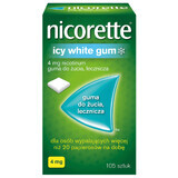 Nicorette Icy White Gum 4 mg, gomma da masticare medicinale, 105 pezzi