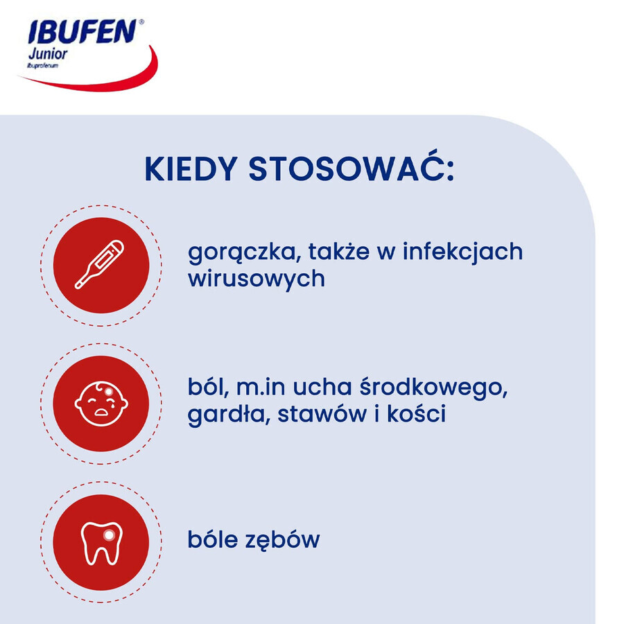 Ibufen Junior 200 mg, per bambini a partire da 6 anni di età, 10 capsule molli