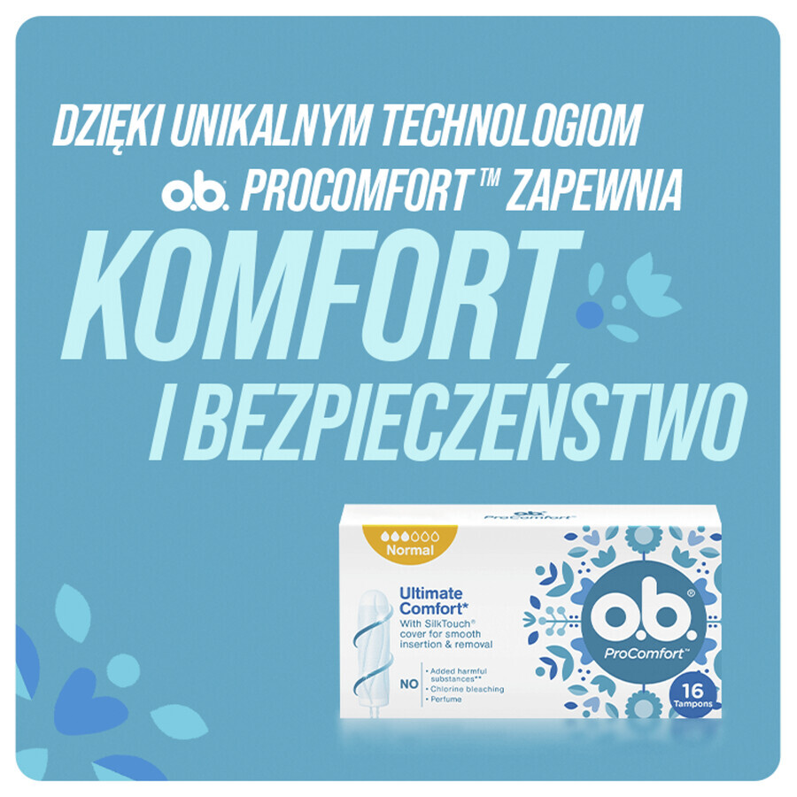 O.B. ProComfort, assorbenti igienici, Mini, 16 pz.