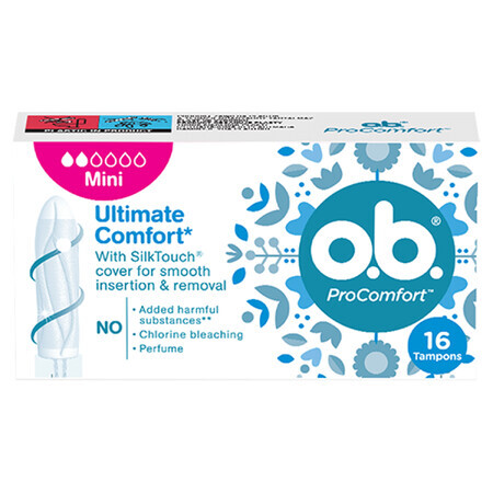 O.B. ProComfort, assorbenti igienici, Mini, 16 pz.