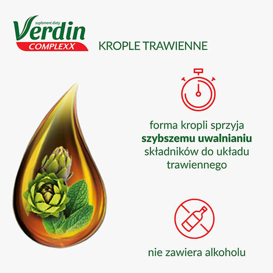 Verdin Complexx, picături digestive, fără alcool, 40 ml