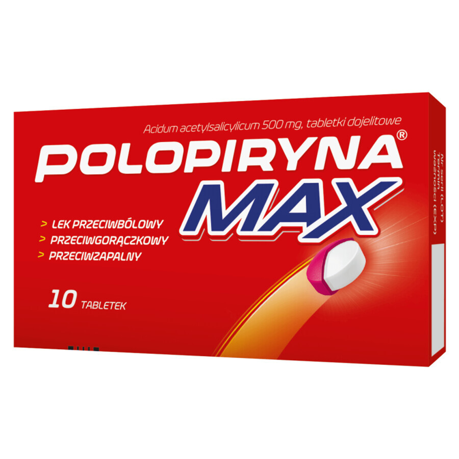 Polopiryna Max 500 mg, 10 enterale Tabletten