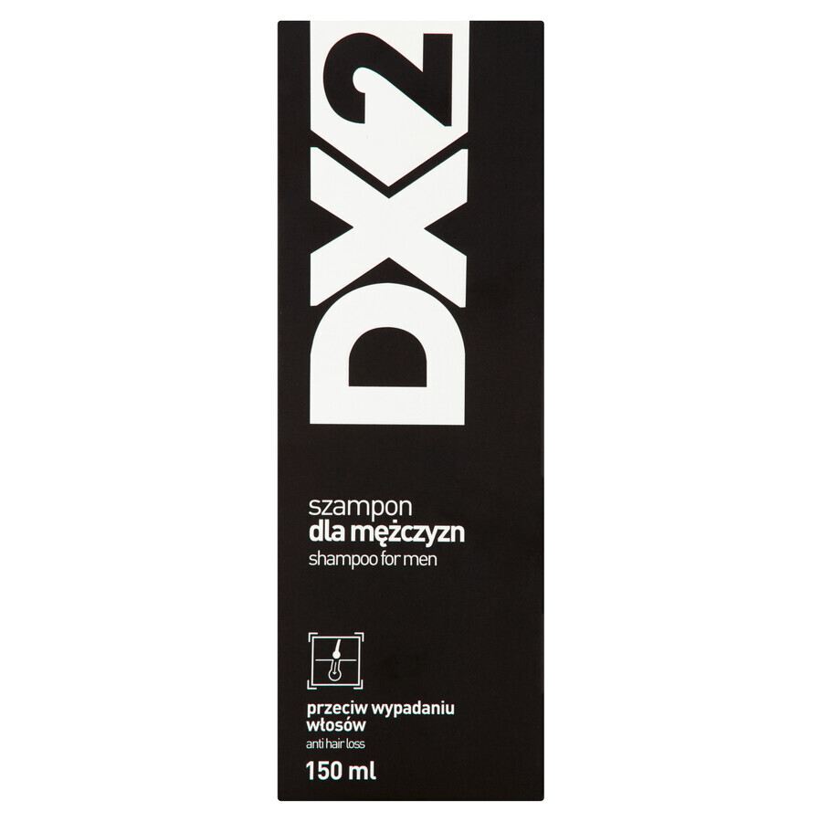 DX2, shampoo per uomo, contro la caduta dei capelli, 150 ml