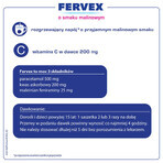 Fervex 500 mg + 200 mg + 25 mg, granulés pour solution orale, goût framboise, 8 sachets