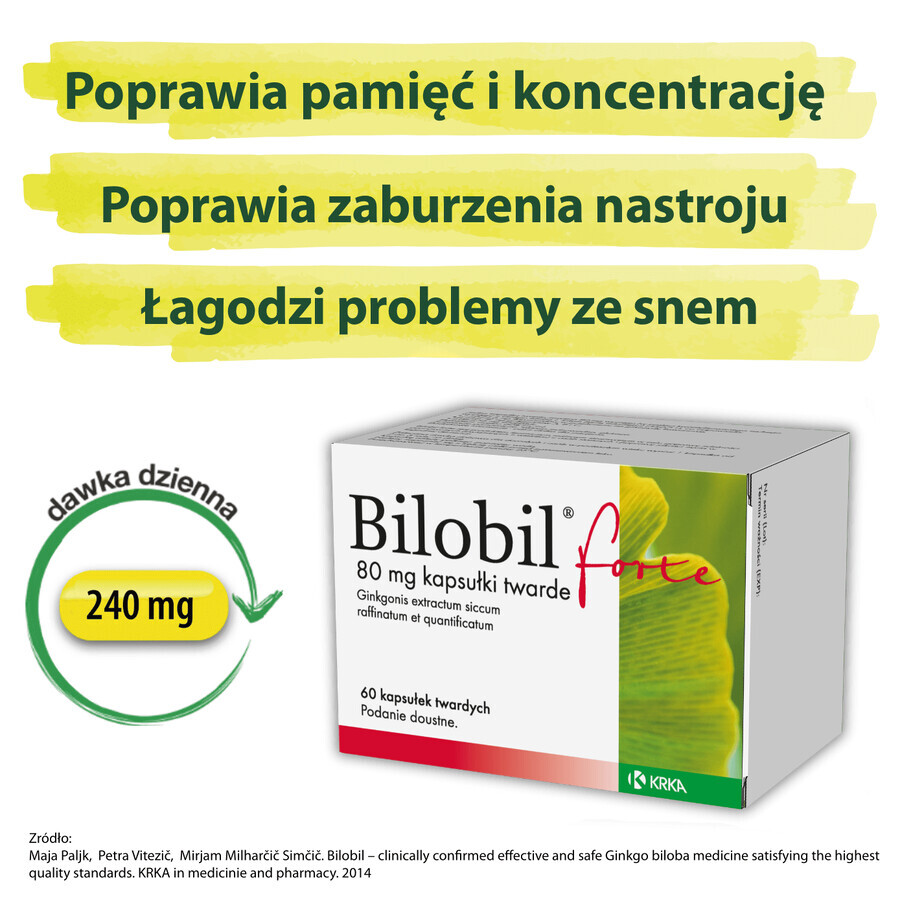 Bilobil Forte 80 mg, 60 capsule