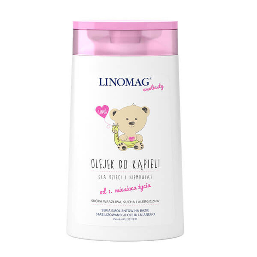 Linomag Emollients, bath oil for babies and children from 1 month, 200 ml