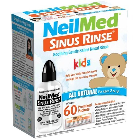 Sinus Rinse Pediatric Kit, flacone, 120 ml e 60 bustine