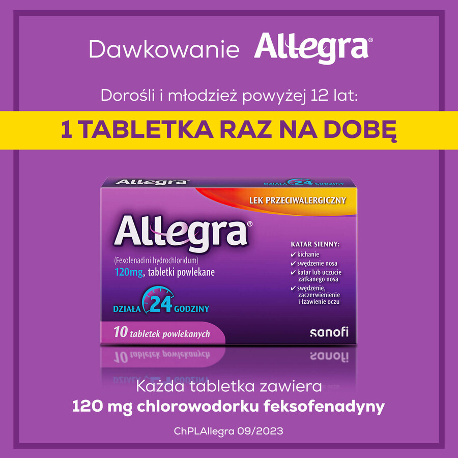 Allegra 120 mg, 10 compresse rivestite con film