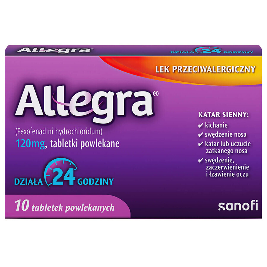 Allegra 120 mg, 10 compresse rivestite con film